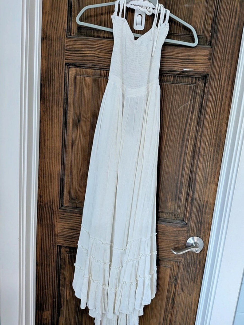 R.Vivimos Boho Maxi Dresses for Women Summer Sleeveless Halter Elastic Waist